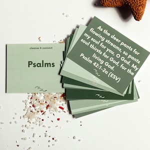 Pacote de cartas com versículos bíblicos para banho de salmos