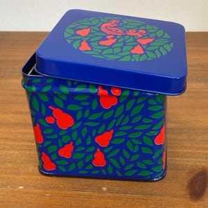 Lata de perdiz Interpur vintage de los años 80 / Caja de decoración de cocina retro