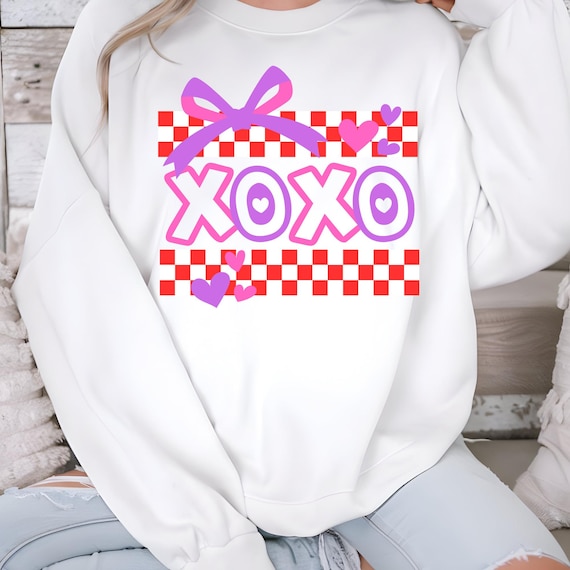 XOXO リボン チェック柄 デジタル 高解像度ファイルをダウンロード 