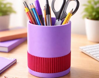 Moderner Stiftehalter – stilvoller Organizer für Schreibtisch & Büro in 2-Farb Design 28 Farben PLA 3D Druck