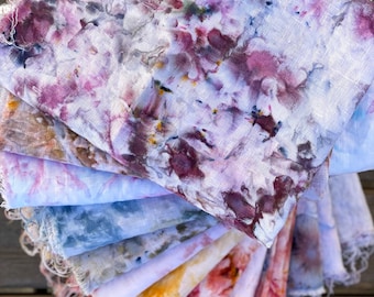 100% Linen Fabric Ready to Ship | Half Meters and Larger | Hand Dyed | Delicate Multicolour Floral Pattern | 23 Colours