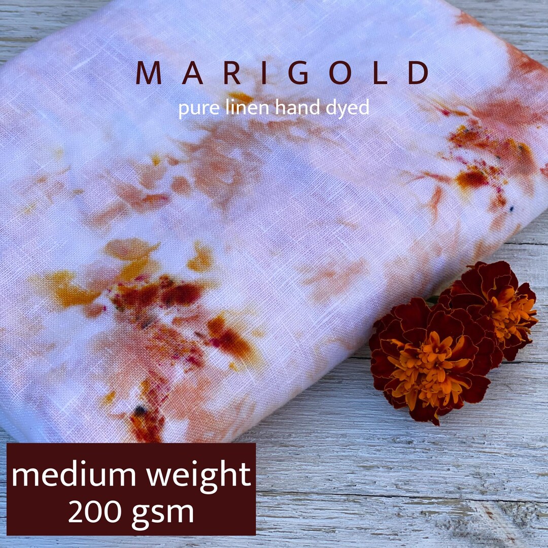 Natural Dye Linen Napkin - Bundle Dye - marigold