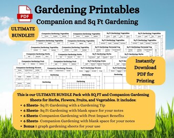 Companion & Square Foot Gardening Printables – Ultimate Bundle (PDF)