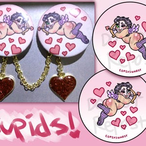 Papa Emeritus III Terzo Cherub Cupid Valentine&#39;s Pins Pair 1.25&quot;