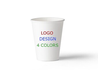 Custom printed paper cups of sizes 4-7-8-12-16 oz