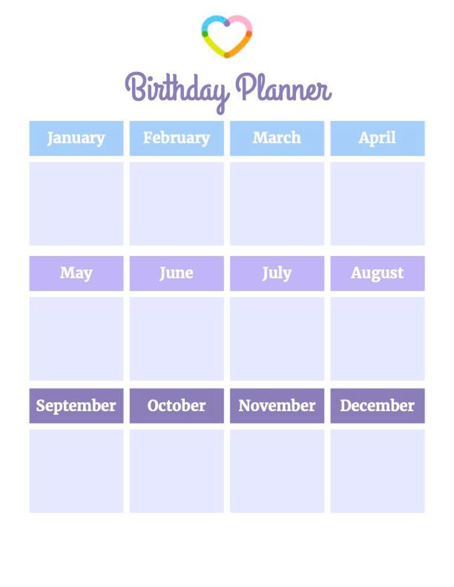 Birthday Planner (PDF Printable) - Etsy
