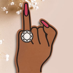 Large Medium Brown Engagement Ring Foam Finger | Bach Party Decor, Bride Gift, Party Favors, Accessories, Gag Gift, Party Supplies, Wedding