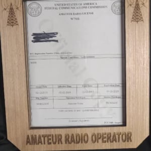 Custom Ham Radio License Frame