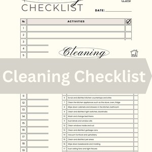 PRINTABLE Daily and Weekly Cleaning Checklist | PDF - Etsy