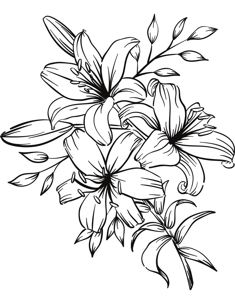 PRINTABLE Floral Coloring Pages | Flowers | Aesthetic | 11 Pages | PDF - Etsy