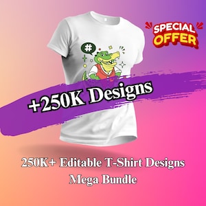 250K+ T-Shirt Designs Bundle, Artistic T-Shirt Designs, Colorful Tshirt PNG, Modern T-Shirt for Men Woman Kids, Digital Download