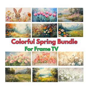 Frame TV Art: Spring Floral Pastel Art Set (Digital Download)