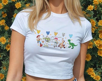 Toy Story Baby Tee, Toy Story Friends Shirt, Buzz Lightyear Woody Baby Tee, Disney Crop Top