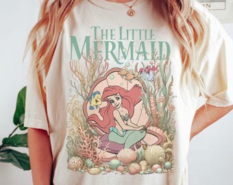 Camiseta vintage de La Sirenita, camiseta de Ariel, sudadera de Ariel Sirena, camiseta de Ariel de Disney, sudadera de Princesas Disney, sudadera con capucha de Disneyland
