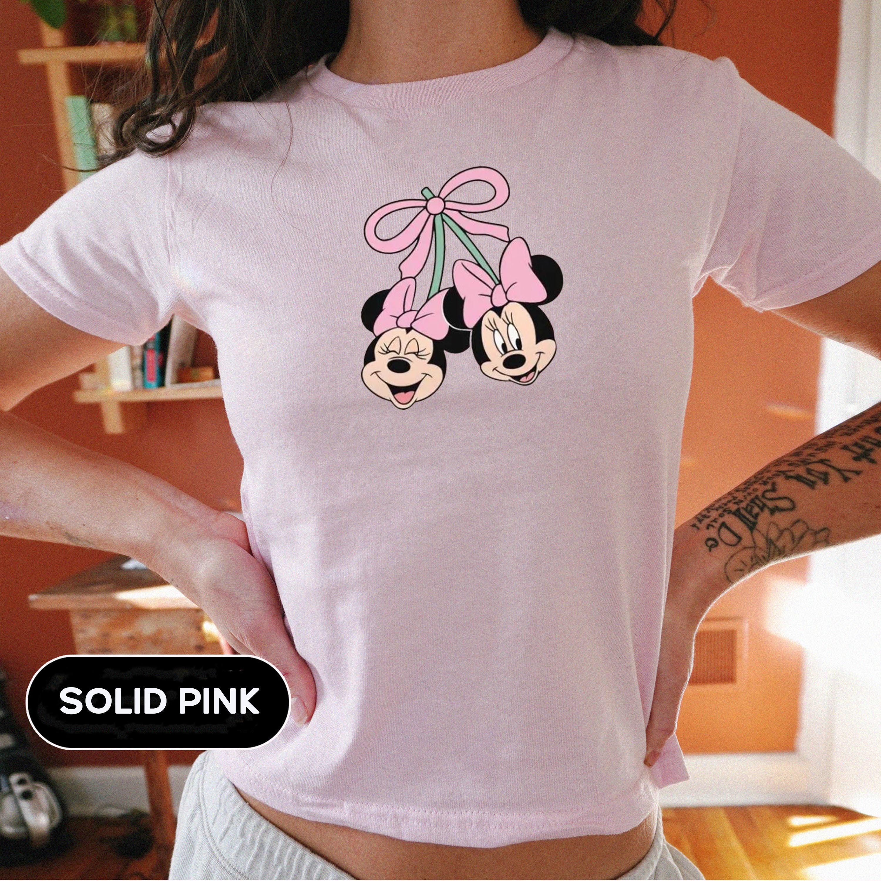 Mickey Minnie Cherry Baby Tee, Minnie Cherry Shirt, Mickey Minnie Shirt, Mickey Mouse Birthday