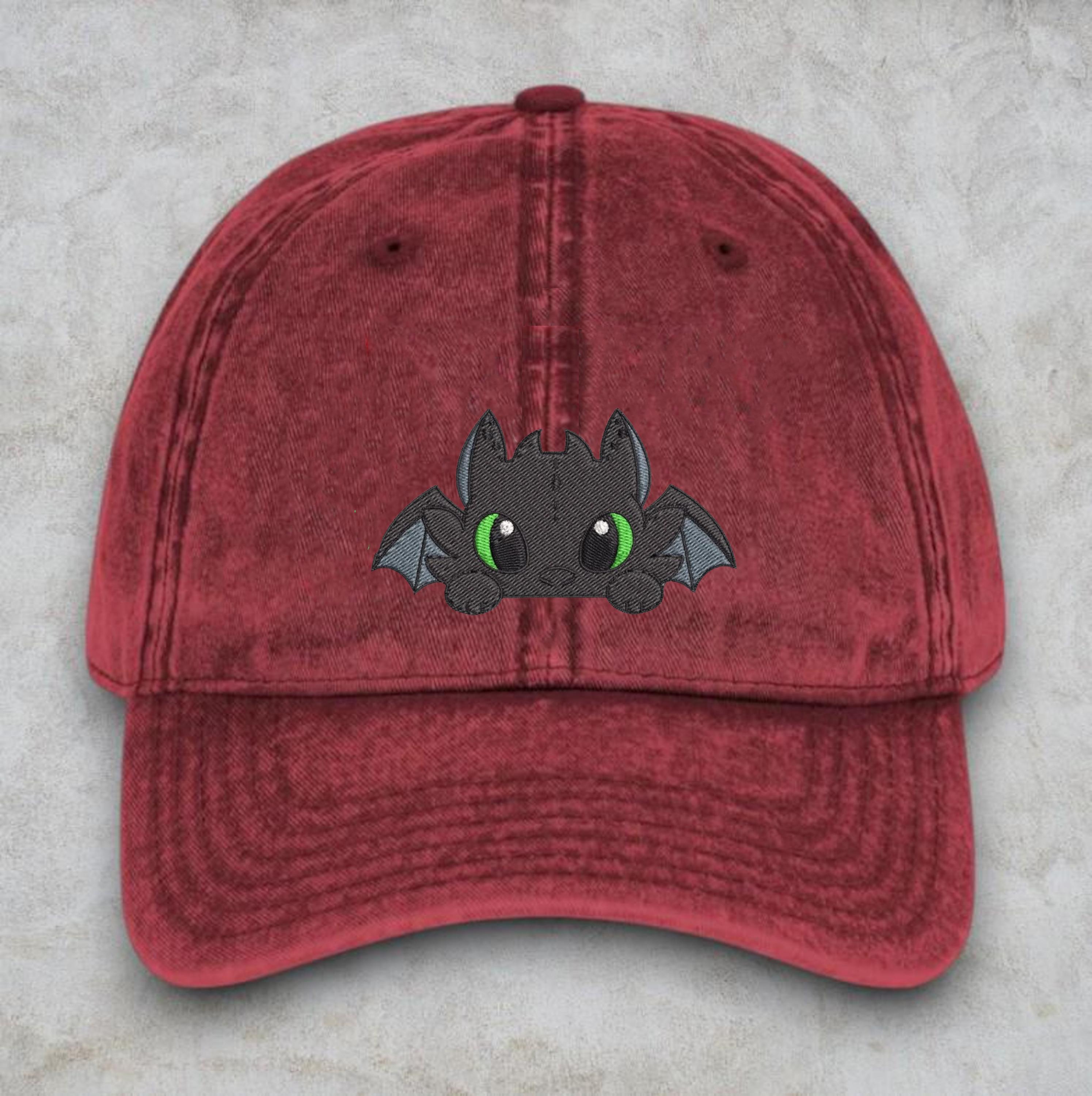 Toothless Embroidered Cap, Toothless Dragon Hat, How to Train Your