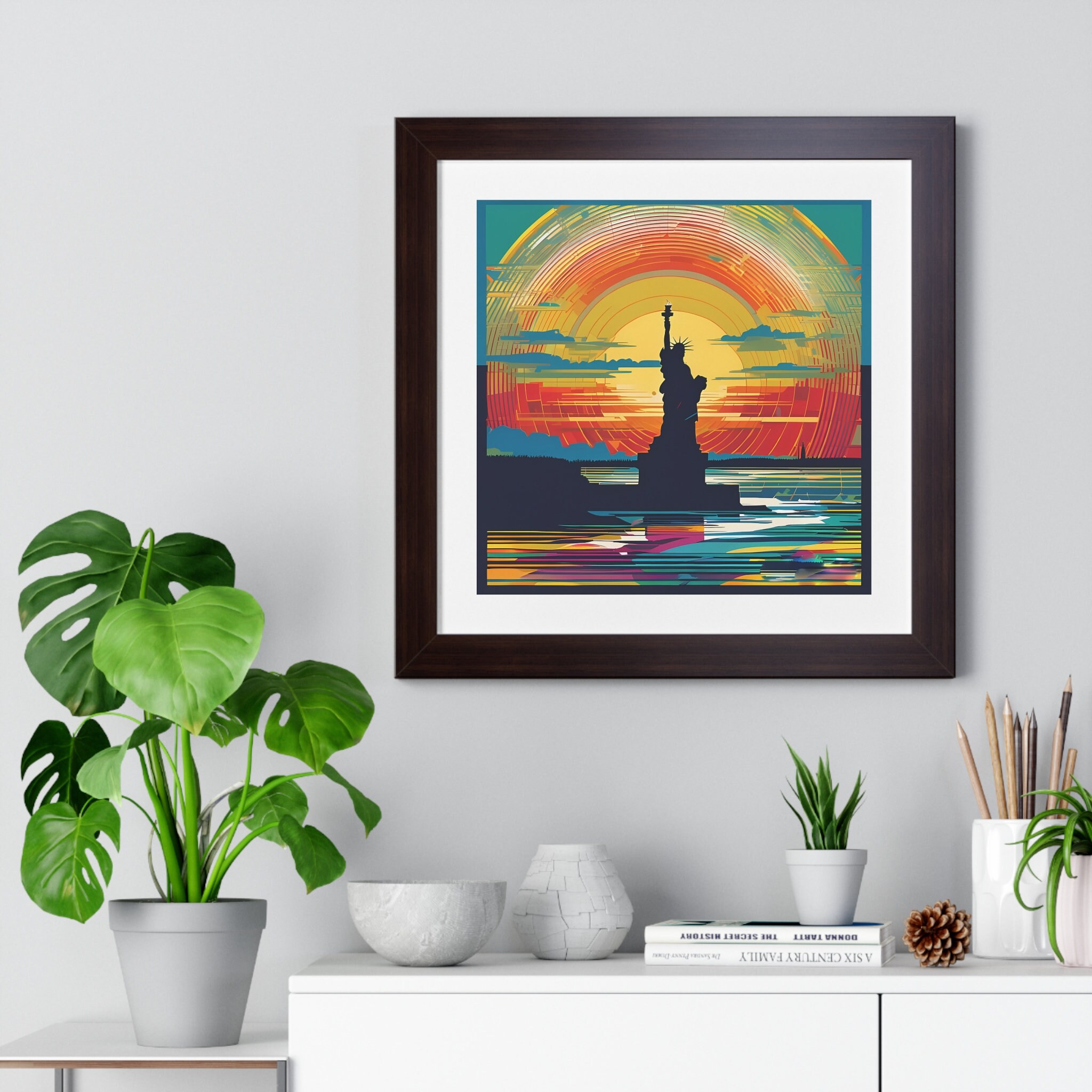 自由の女神像アート 額入り横長ポスター - Etsy 日本