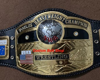 NWA DOMED GLOBE World Heavyweight Championship Belt 4mm Zinc Plated