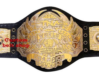 TNA World Heavyweight Wrestling Championship Belt Dual Plated Adult Size