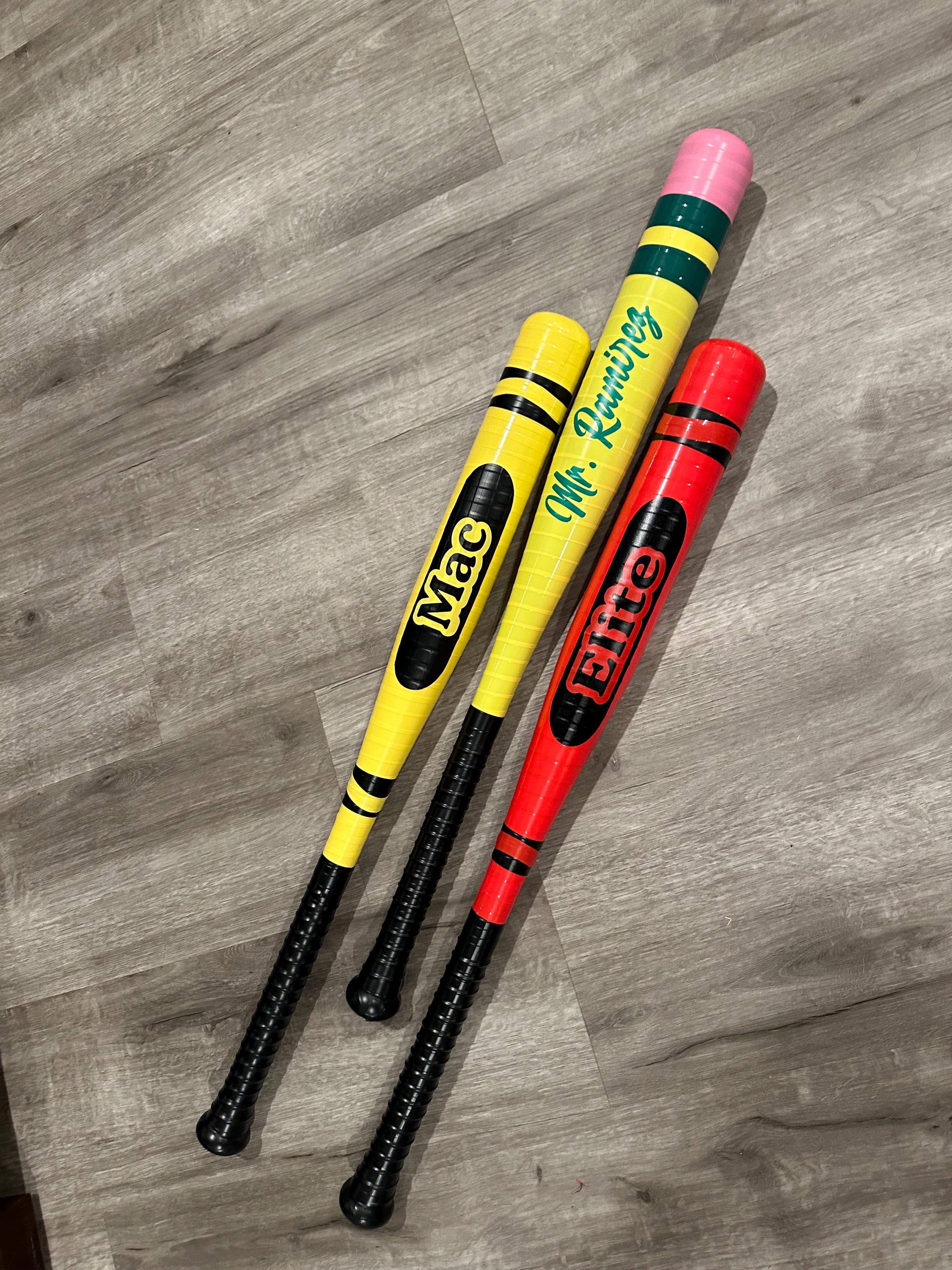 Durable Plastic Customized/wrapped Baseball Bats- Crayon Design - Etsy