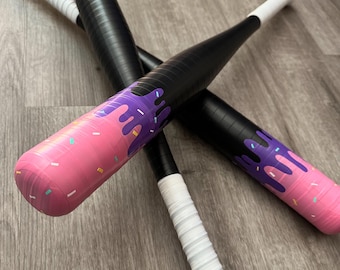 Durable Plastic Customized/Wrapped Baseball Bats- Ice Cream Design