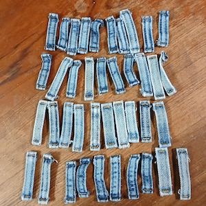 40 denim belt loops jeans recycled up-cycled jewelry sewing supplies