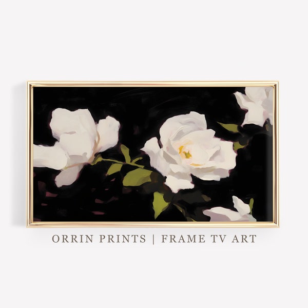 Floral Oil Paints Samsung Frame TV Roses Artwork Still Life Painting Antique Oil Painting Flowers