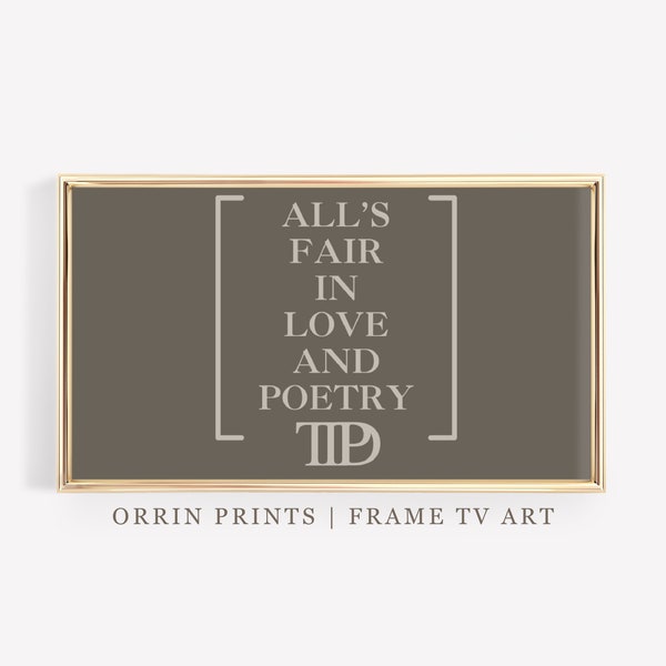 Taylor Swift New Album Frame TV Art Love and Poetry The Tortured Poets Department Swiftie Fan
