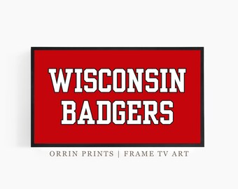 Wisconsin Badgers Frame TV Art NCAA College Basketball March Madness Tournament