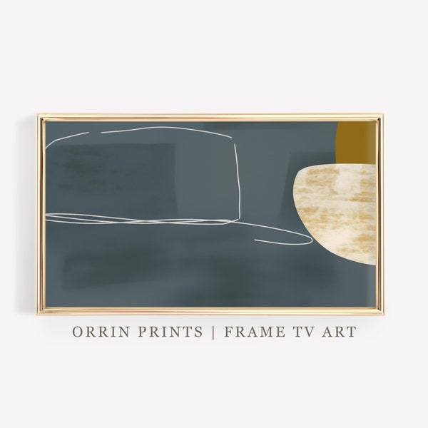 Art Moderne Samsung Frame TV Simple Abstract Art Cool Tones