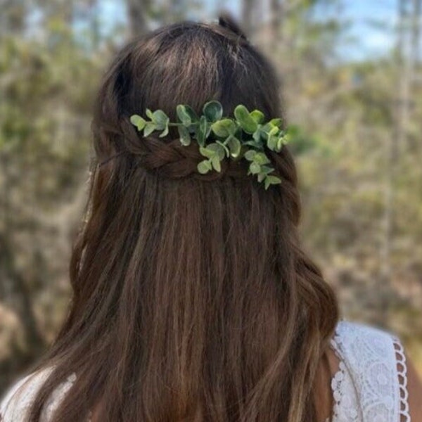 Eucalyptus Hair Pins • Greenery Hair Pins • Bridal Hair Pins • Greenery Hair Accessories • Eucalyptus Hair Piece • Floral Head Pins