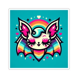 Cute Bat Kiss-Cut Stickers, Kawaii Decor, Vinyl Stickers for Laptops, Water Bottles, Kids Gifts, Creative Party Favors