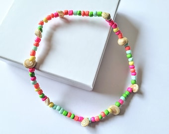Muschel Stretch Fußkettchen | Pastell Seed Bead Fußkettchen