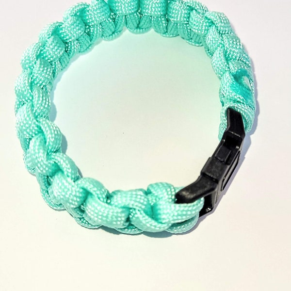 Handmade Paracord Bracelet | Mint Color Paracord Bracelet | Macrame paracord woven bracelet | Teal Turquoise mint sea green bracelet | Cobra