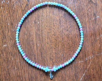 Mermaid Charm Necklace & Bracelet Set: Faux Pearl Kid Jewelry