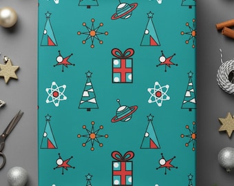 Science Christmas Wrap Periodic Table Design Paper Chemistry Gift Nerdy Christmas Packaging Unique Holiday Wrapping Retro Laboratory Vintage