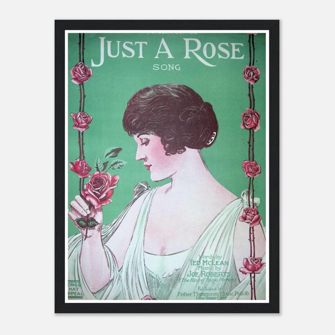 Just A Rose Vintage Sheet Music Art 1920 - Etsy
