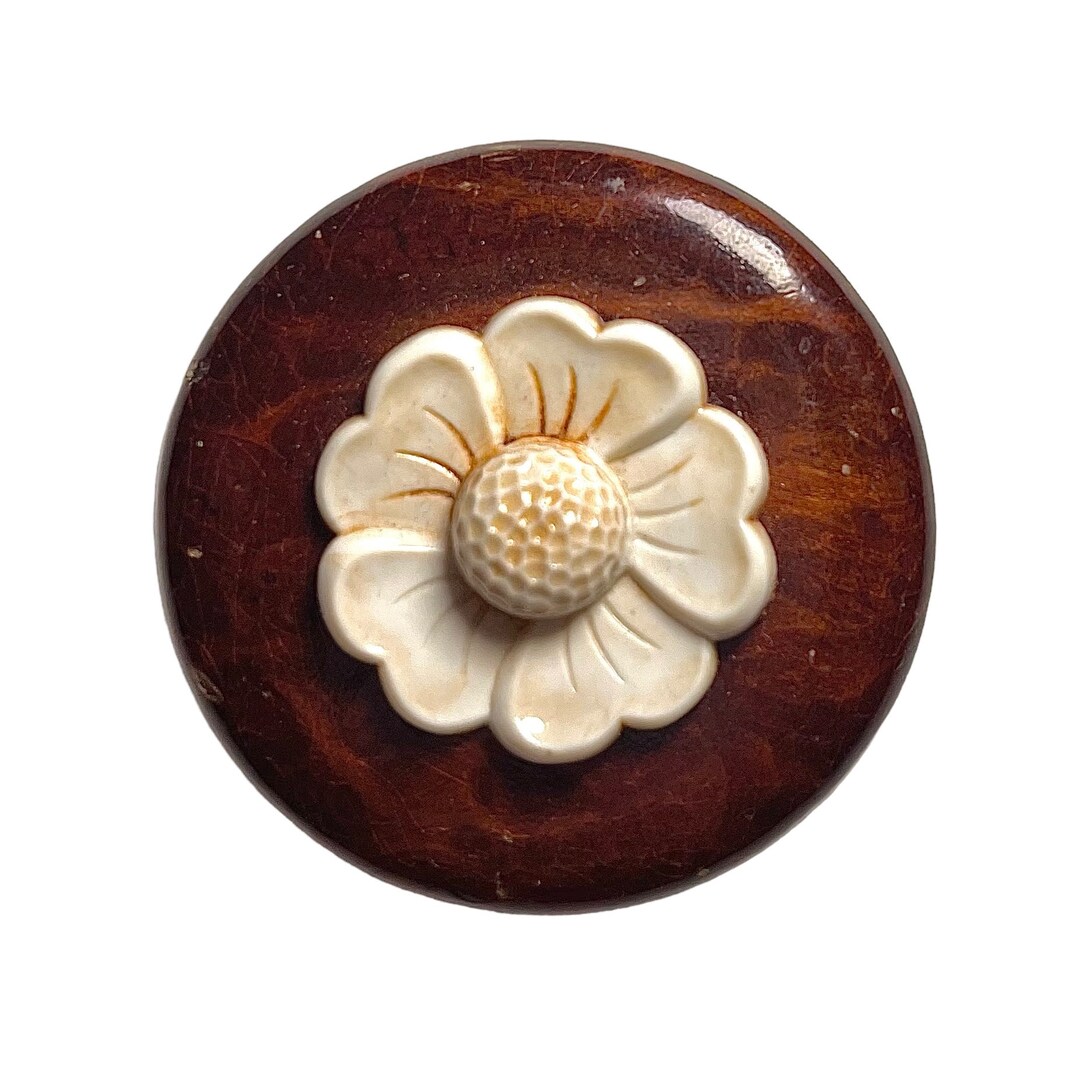 Floral Rustic Pin Wood Flower Brooch Pin - Etsy