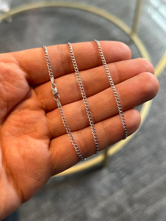 【T】14K gold 2mm 20\" Cuban Chain Cuban Link Chain - 2mm Solid 14k Gold Necklace - JAXXON