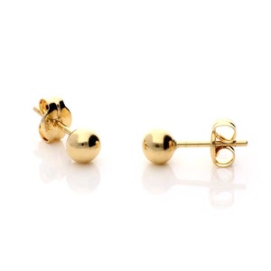14k Yellow Gold Ball Earrings 3mm 4mm 5mm 6mm 7mm 8mm Genuine 14k Gold Butterfly Backs
