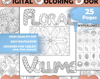 Digitales Malbuch - Blüten & Pflanzen Volumen