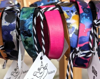 Single Wrap Bracelet (solid colors) - Hand-dyed leather