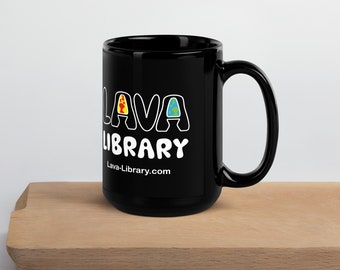 Lava Library Black Glossy Mug