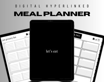 Digital matplanerare | Odaterad | Anpassningsbar | Inköpslista och köksinventering | Receptblad | Kompatibel med GoodNote och Notability