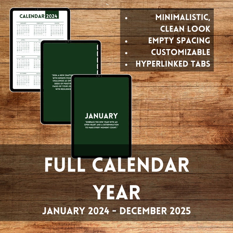 Digital Planner 2024 2025 Full Calendar Year Goodnotes Notability Canva