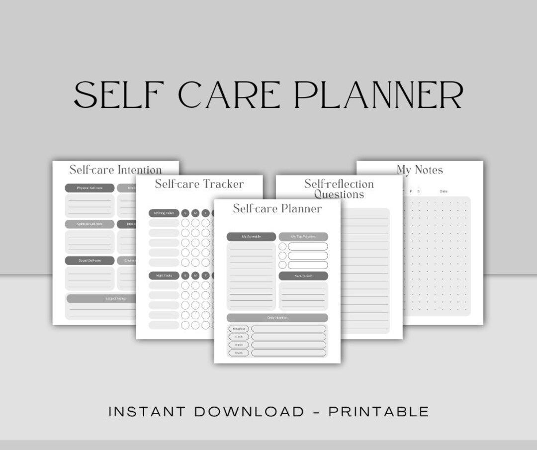 Self-care Planner Printable, Self Care Planner, Self Care Checklist ...