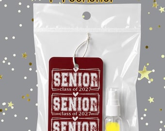Class of 2027 Car Air Freshener Gift Set | Senior Graduation Gift | 2027 Senior Car Freshie & Oil Spray | High School Graduation Gift