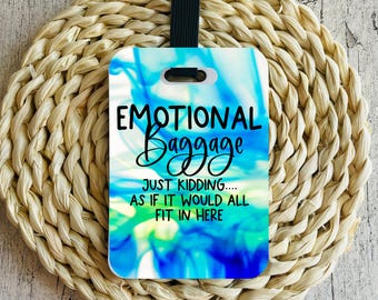 Emotional Support Baggage Luggage Tag | Funny Travel Tag | Faux Leather Sublimation Bag Tag | Travel gift| Suitcase Tag | Vacation Accessory