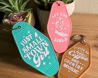 Retro Motel Keychain – Country Western, Rodeo Bachelorette Gift