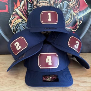 Gorra con número de estación de bomberos / Parche de cuero personalizado, regalo para bomberos, equipo de estación, gorra de bombero, equipo de rescate de camión de escalera
